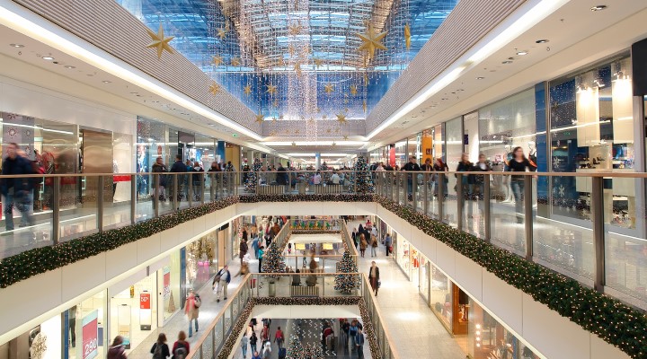 Christmas shopping mall