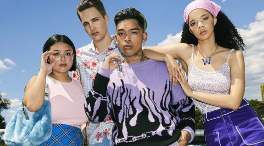 Four fashionable Gen Z customers hanging out.