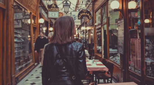 A girl going shopping.