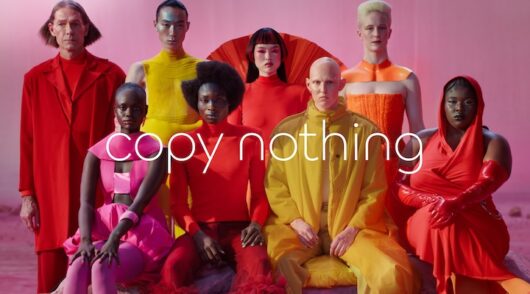 A photo of Jaguar’s ‘Copy Nothing’ campaign in 2024 featuring gender-fluid models.