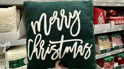 green merry christmas pillow