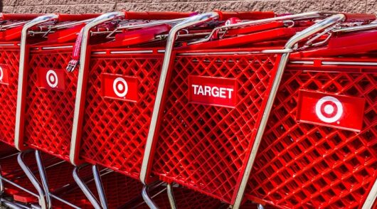 Shopping carts at a Target store