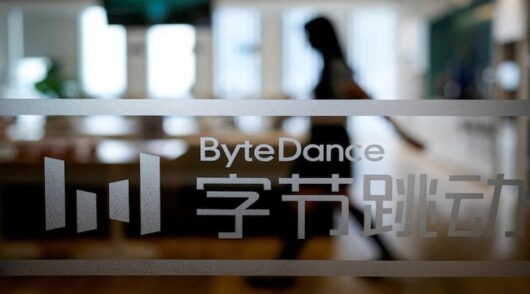 ByteDance logo is seen at the company's office in Shanghai