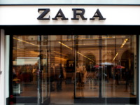 Zara logo and store front.