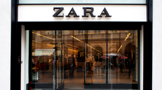 Zara logo and store front.