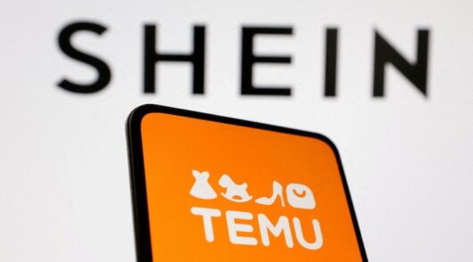 The logo of Shein and Temu