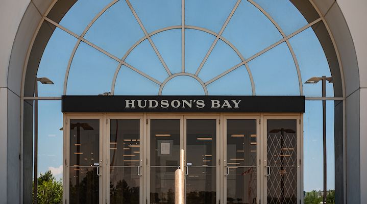Hudson’s Bay Company store front at Willowbrook Mall in Surrey BC, Canada.