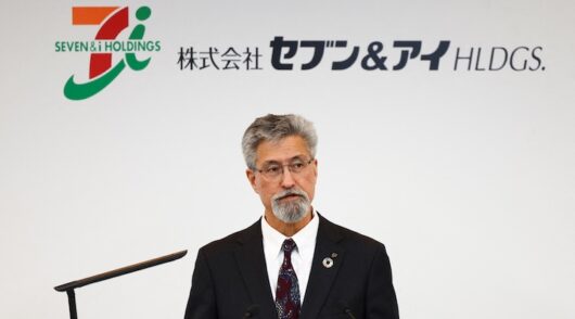 CEO of Seven & I, Stephen Dacus during a press conference.