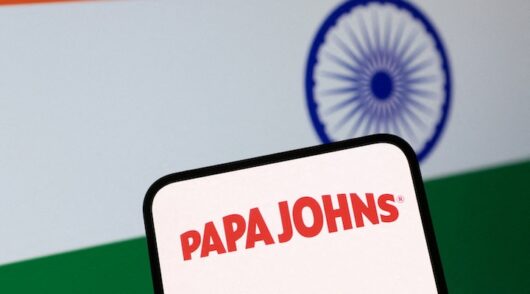 Indian flag and Papa Johns logo