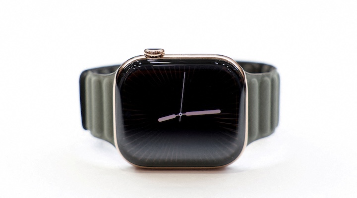 An Apple Watch series 11 titanium