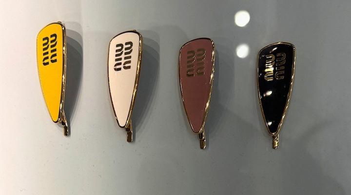 Miu Miu hair clips, which retail for $460.