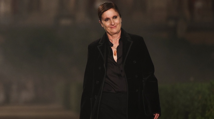 Designer Maria Grazia Chiuri appears during the Christian Dior Cruise 2026 collection show