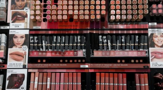 A range of L'Oreal cosmetics