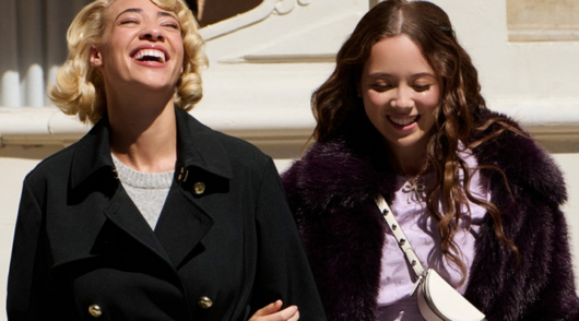 Model Reign Judge and singer Laufey in a Kate Spade fall campaign