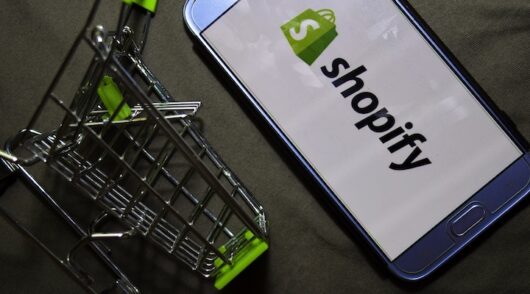 Shopify app on Smartphone screen