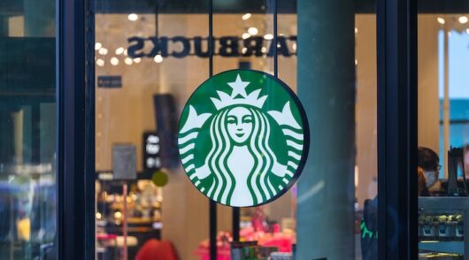 Close-up of Starbucks logo