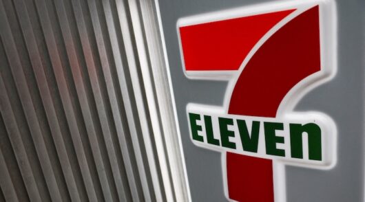 Logo of 7-Eleven is displayed at their convenience store