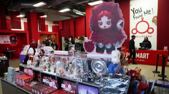 Pop Mart's Skullpanda pop-up shop in Manhattan