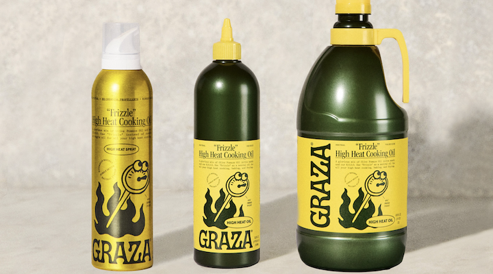 Several Graza products lined up against a light gray background.