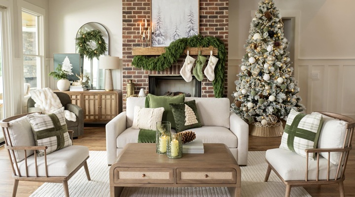 Christmas themed living room