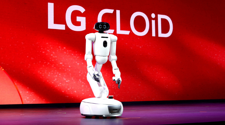 An LG CLOiD robot at CES 2026.