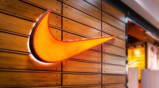 Nike logo in front of store