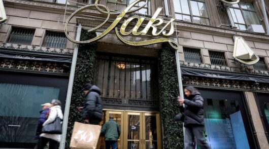 The Saks Fifth Avenue flagship store, after the store filed for bankruptcy protection, in New York City
