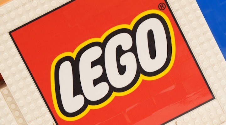 Lego logo is displayed in one of their stores in Copenhagen