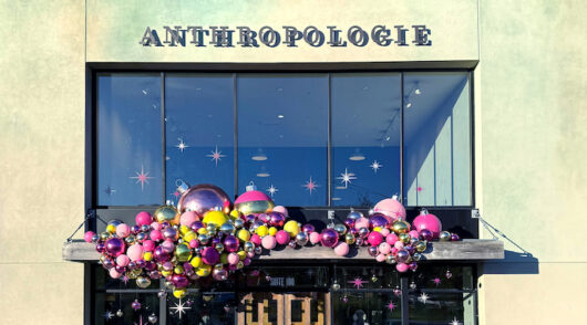 An exterior shot of an Anthropologie storefront.