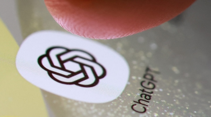 The ChatGPT app icon on a smartphone in this illustration taken