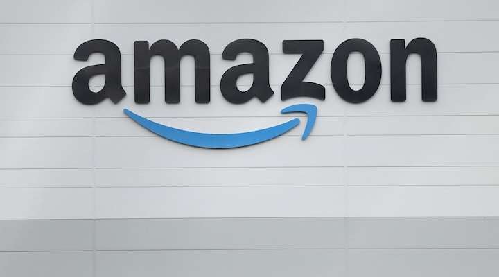 The logo of Amazon outside its fulfilment centre in Baldonnell Business Park