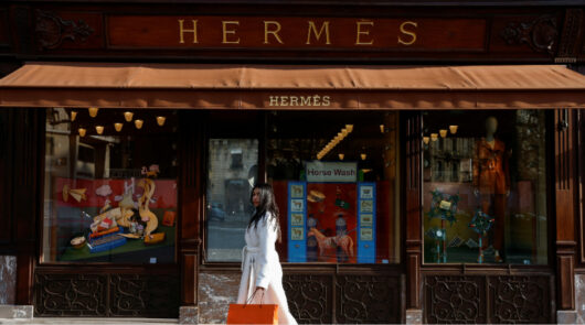 Hermes storefront with shopper