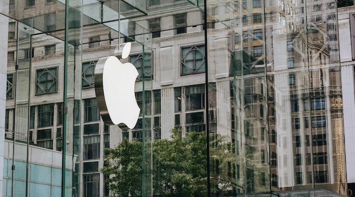 Glass building of company in city center
