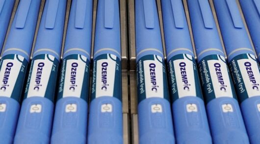 Pens for the diabetes drug Ozempic sit on a production line to be packaged at the Danish drugmaker Novo Nordisk's site in Hillerod, Denmark