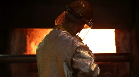 Aluminum worker at smelter.