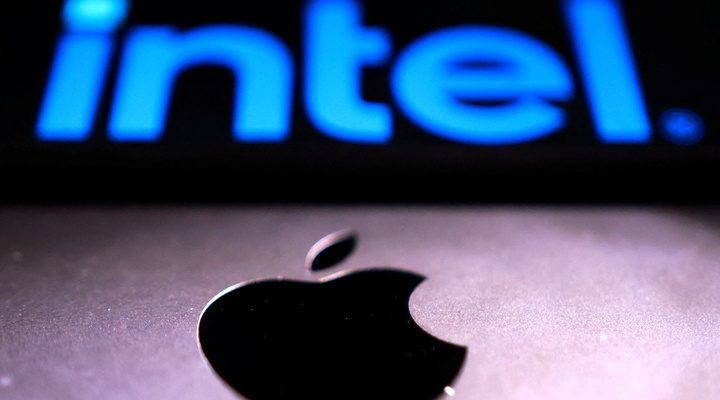 Intel and Apple logos