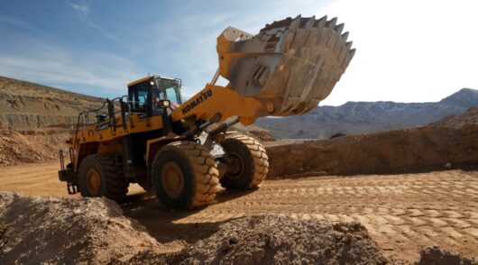 Mining loader at mineral site.