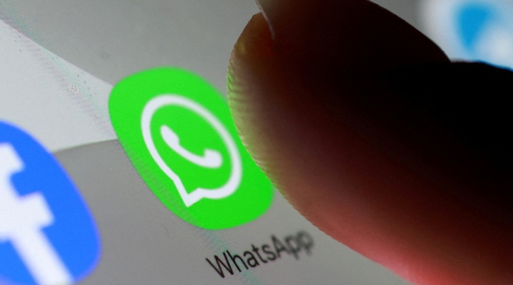 WhatsApp app icon on smartphone.