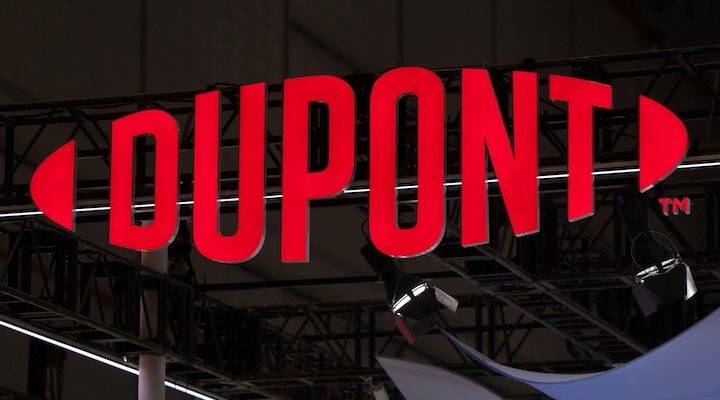 A logo of Dupont at the company’s booth at the 8th China International Import Expo (CIIE)