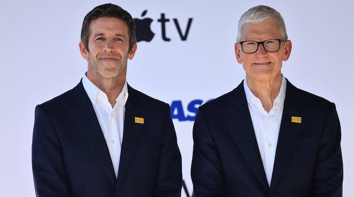 Apple's CEO Tim Cook and hardware chief John Ternus.