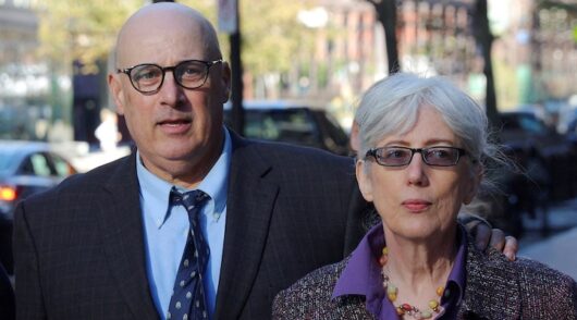 David and Ina Steiner arrive at the federal courthouse for the sentencing hearings.