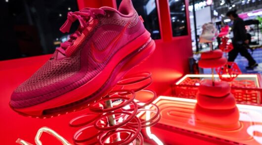 Nike running shoe display.