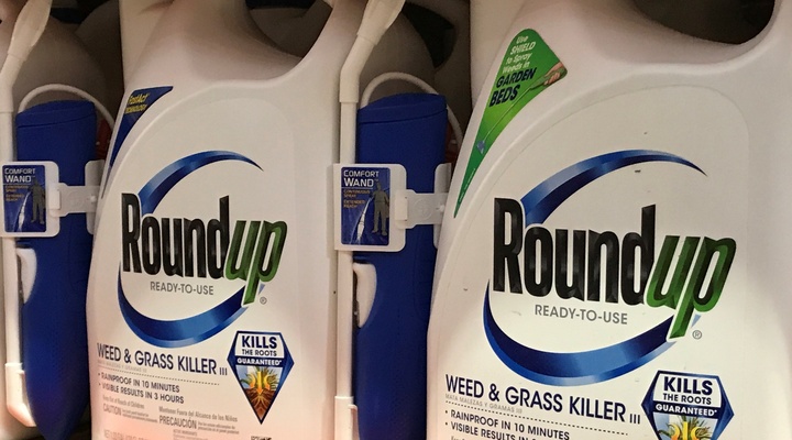 Roundup weedkiller containers.