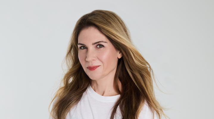 POV Beauty CEO Ani Hadjinian wearing a white T-shirt.