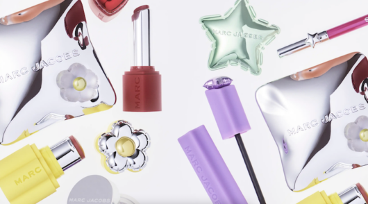 Several Marc Jacobs Beauty products on a white background.