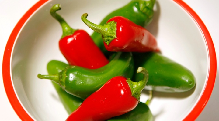 Fresh jalapeno peppers.