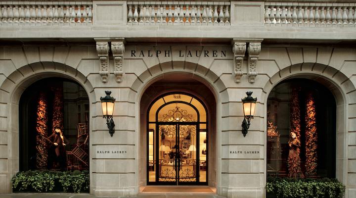 An exterior shot of the Ralph Lauren store on Madison Avenue in New York City.