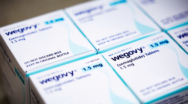 Wegovy weight-loss pill boxes.