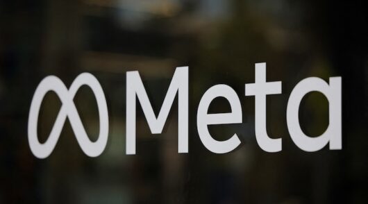 The logo of Meta at the Meta Lab