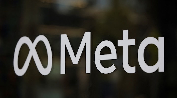 The logo of Meta at the Meta Lab